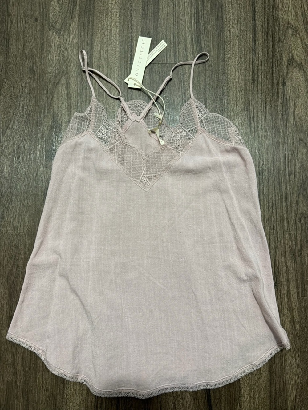 lovestitch Lace-Trim Light Mauve Camisole